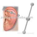 White Electro Plated Over Surgical Steel Industrial Barbell